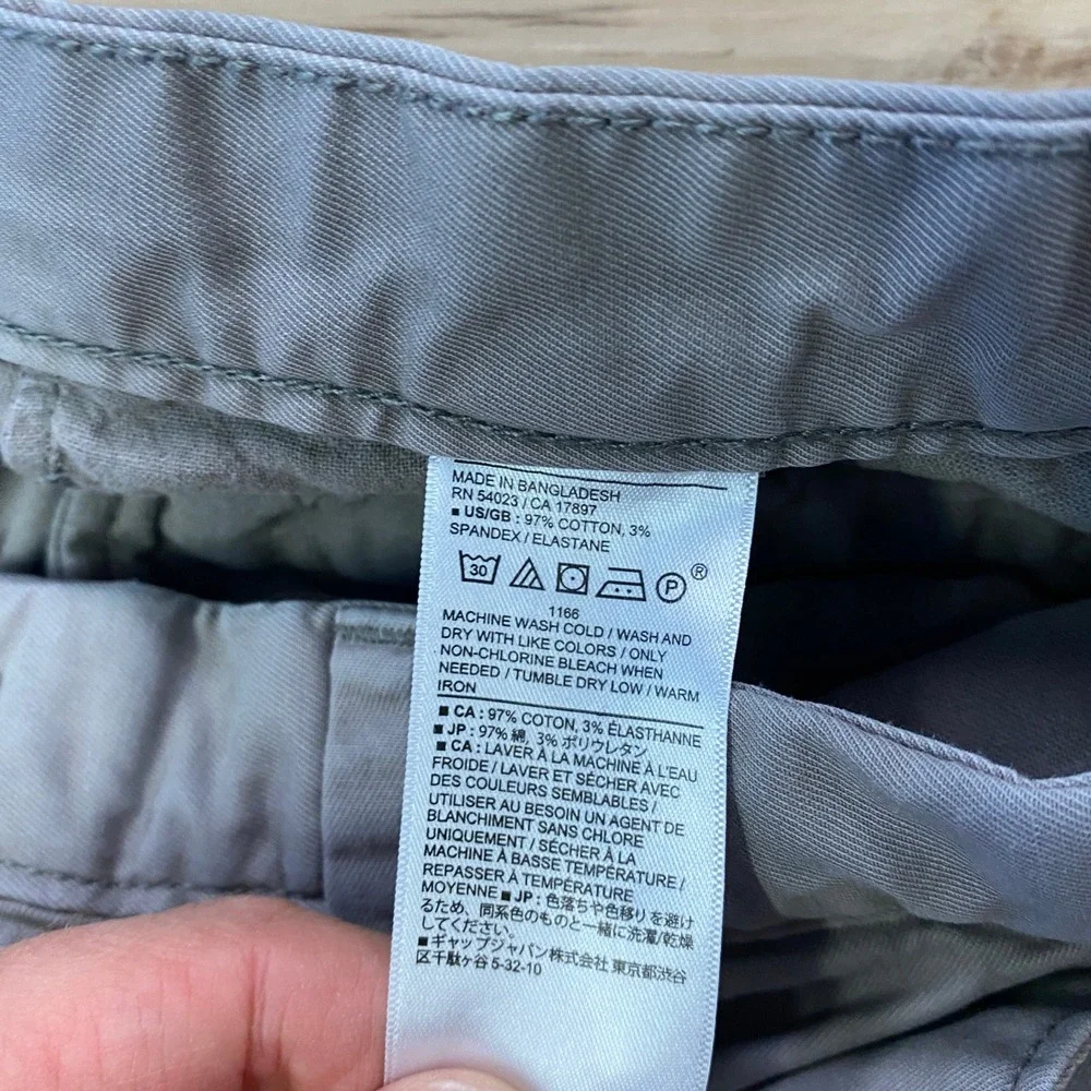 Banana Republic Lived-In Short 31 Chino Casual Cotton Gray 9